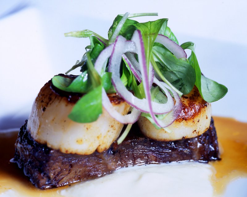 Scallops Over Braised Short Rib