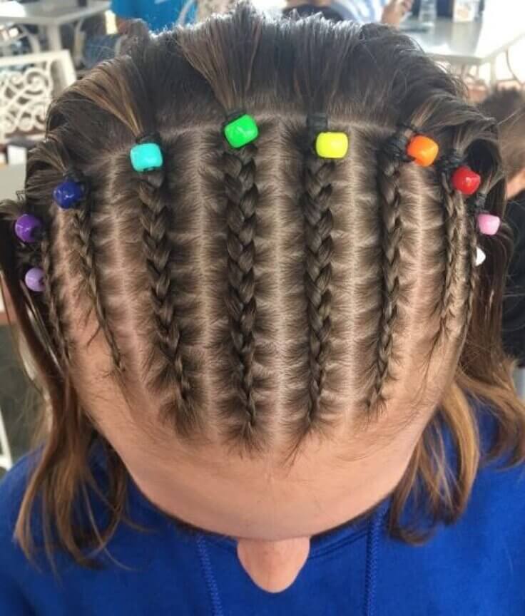 Little girl's braded hair