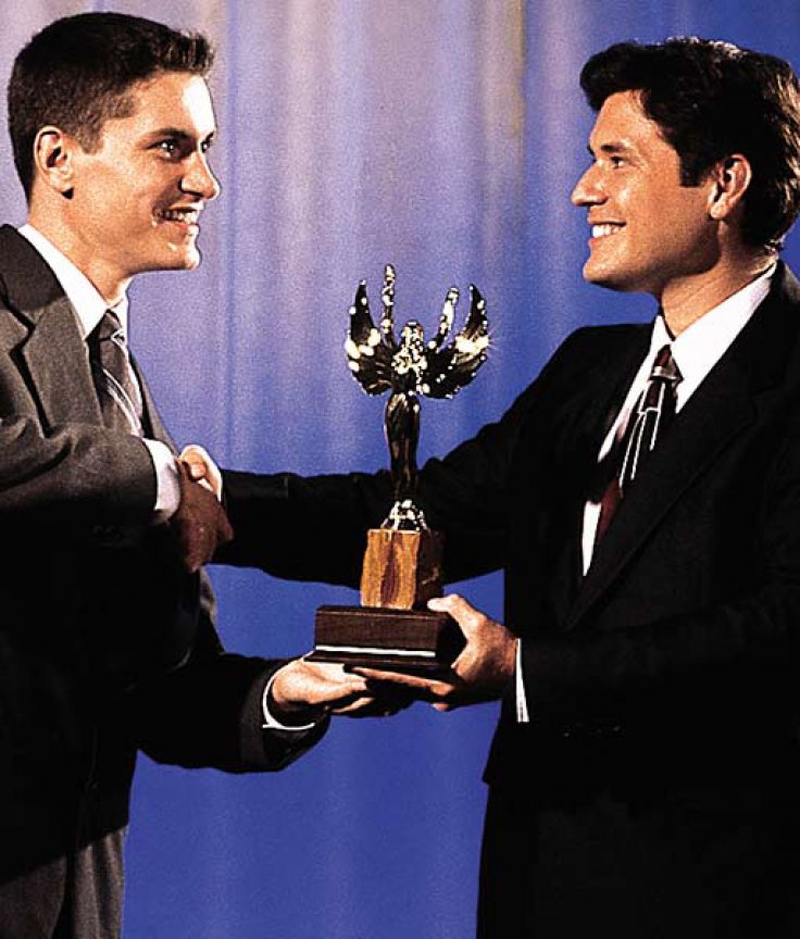 Award Ceremony with Two Men and a Woman