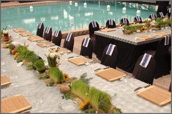 Tables and Chairs by the Pool