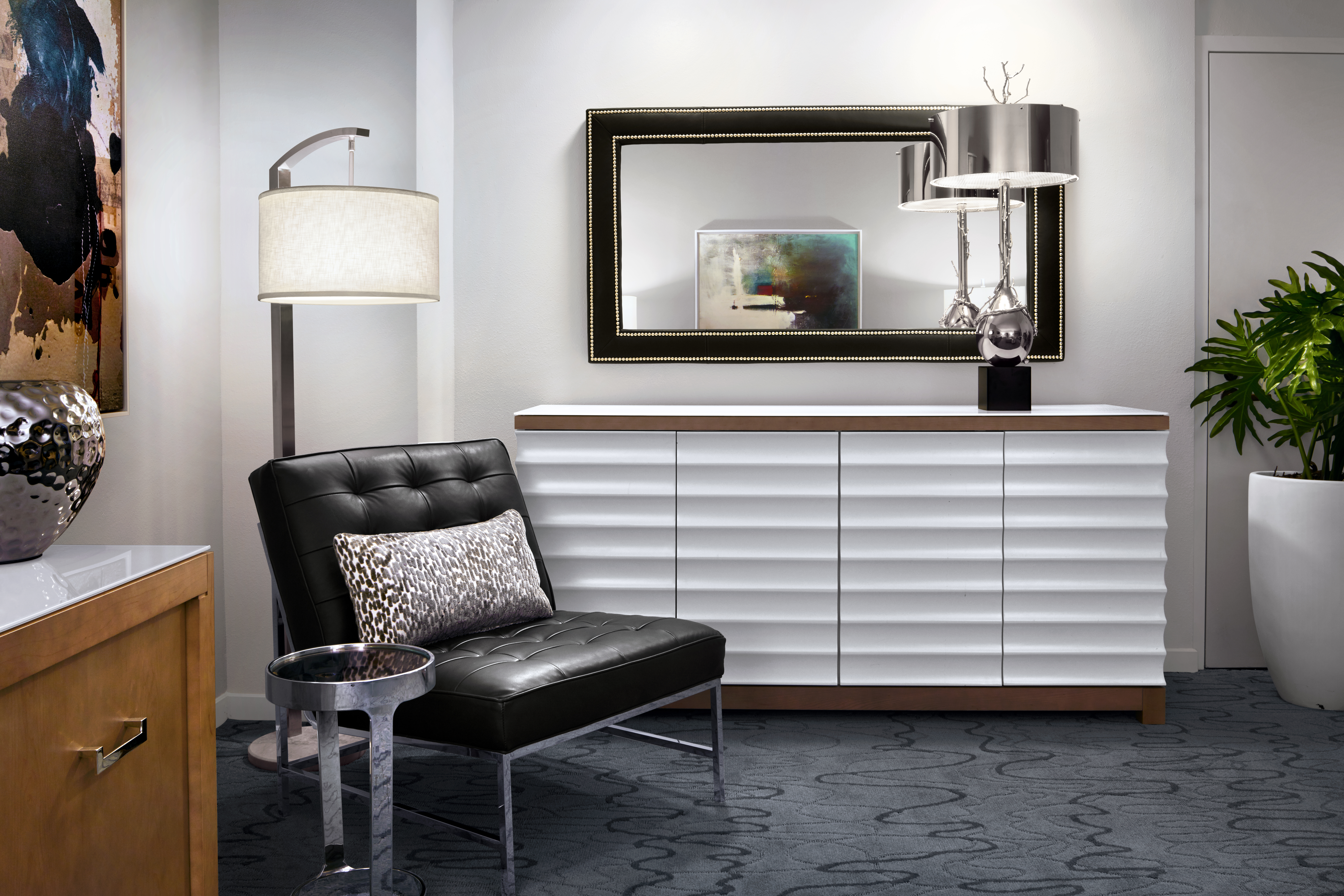 Swan Grand Suite Sitting Area with Chairs and Credenzas