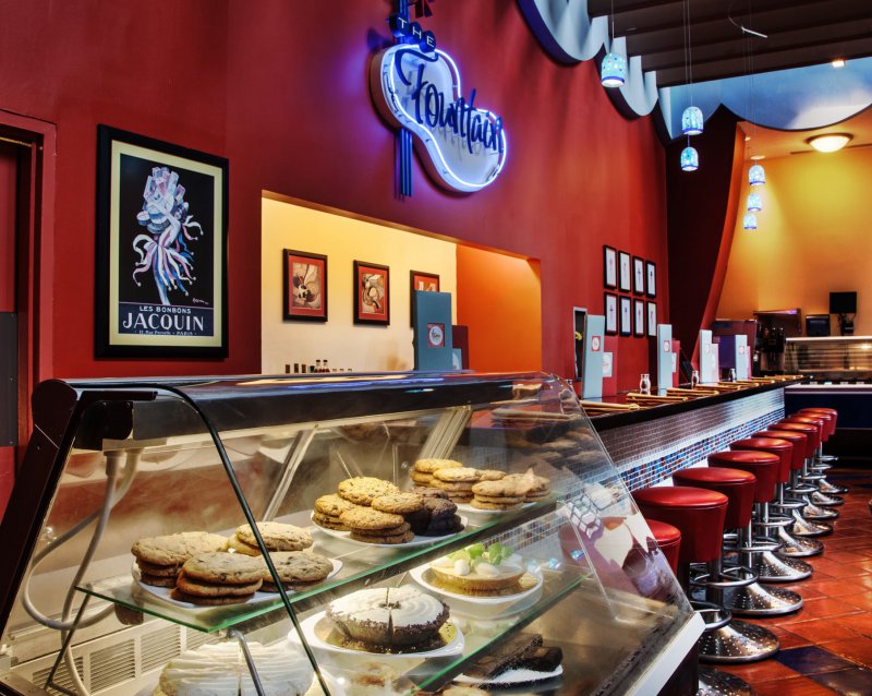 Dessert Showcase and Counter Seating Area