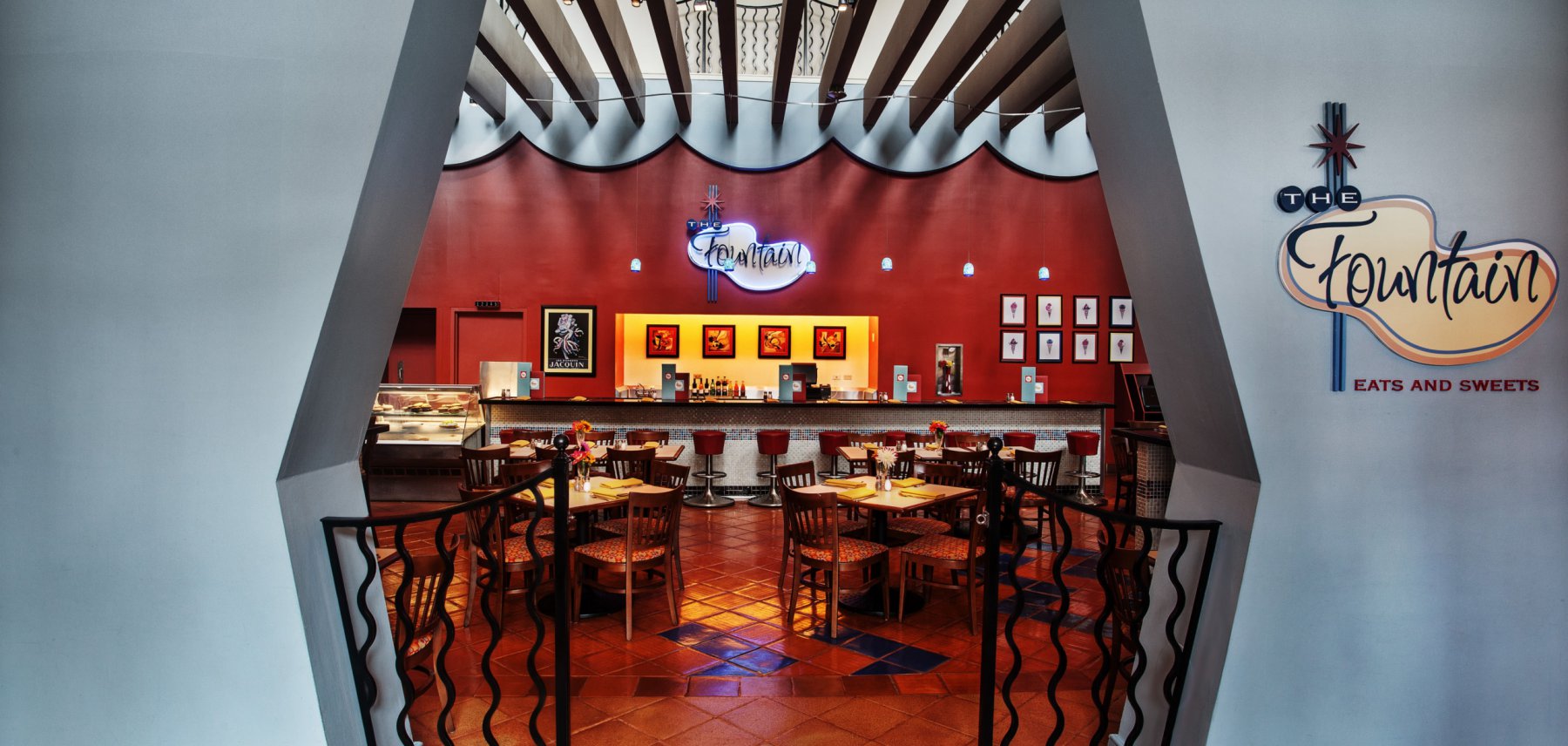 Entrance with Tables, Chairs and Counter Seating Area