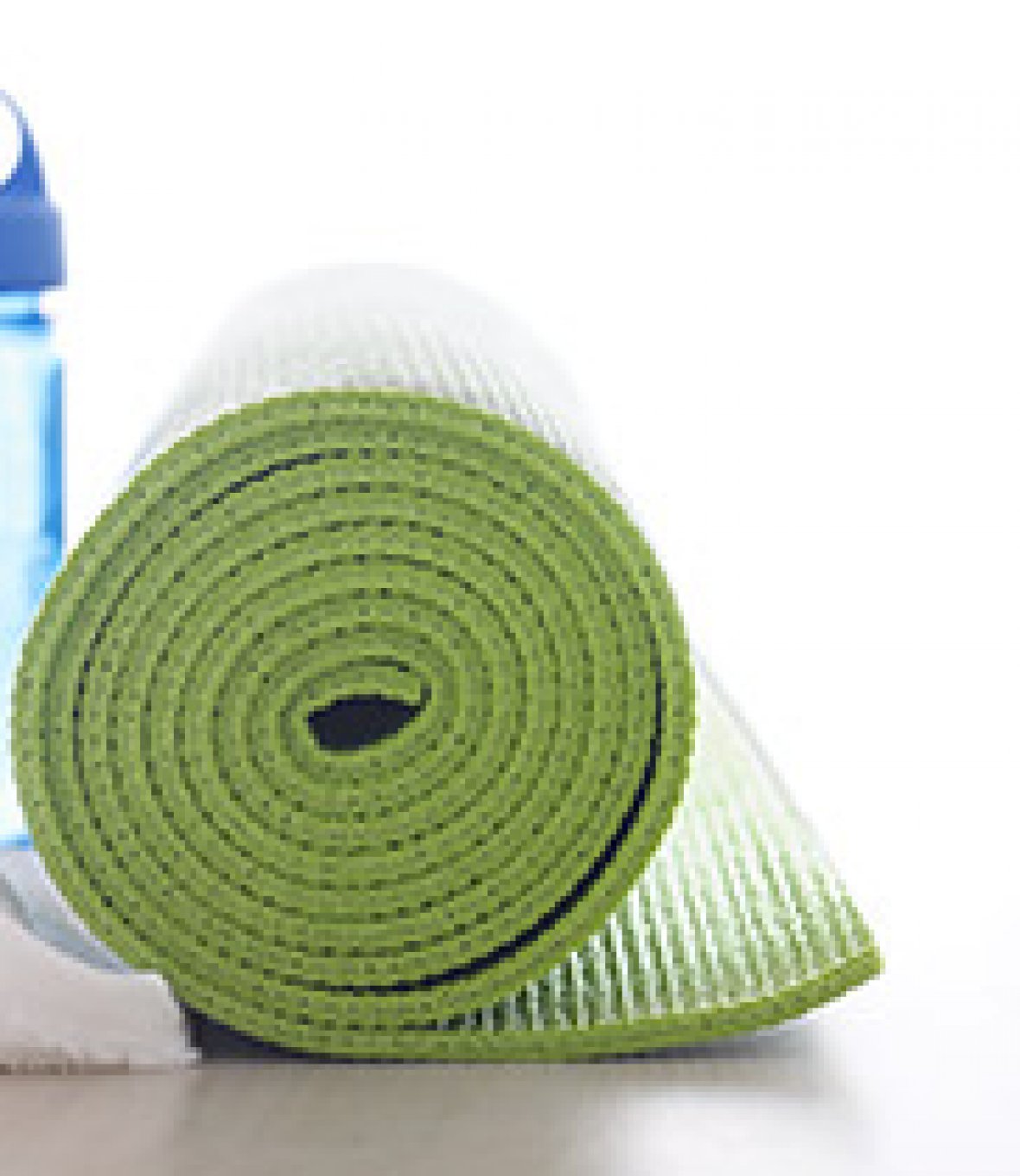 A Yoga Mat, a Towel and a Water Bottle