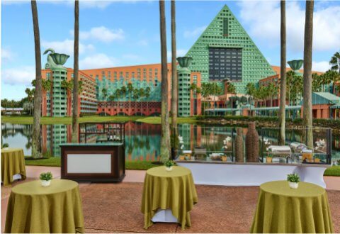 Banquet Set-Up Outside with the Dolphin Hotel in the Background