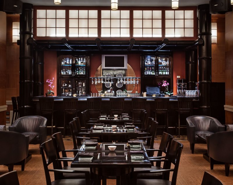 Dining Room with Tables, Chairs and Bar