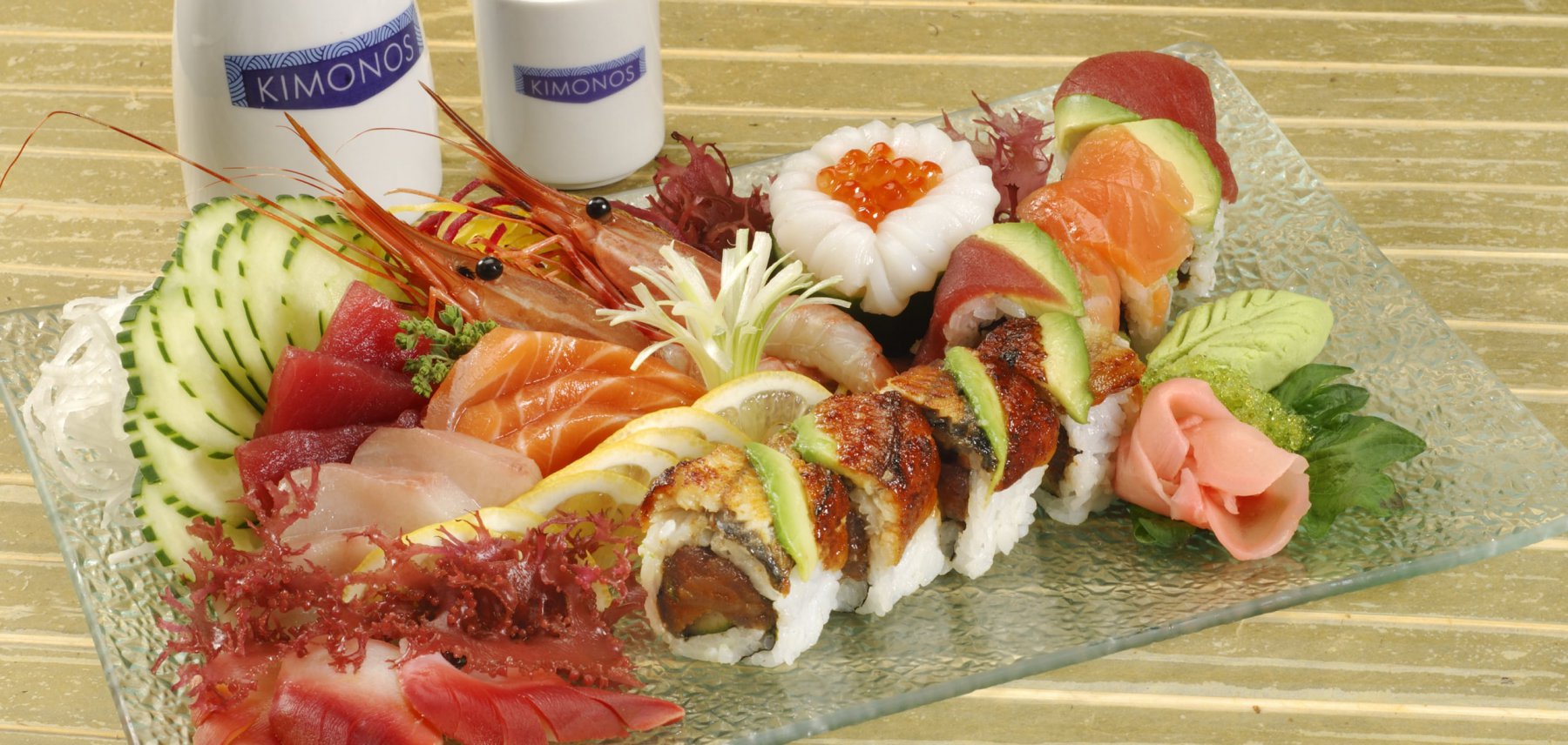 A Plate of Dragon Roll Sushi