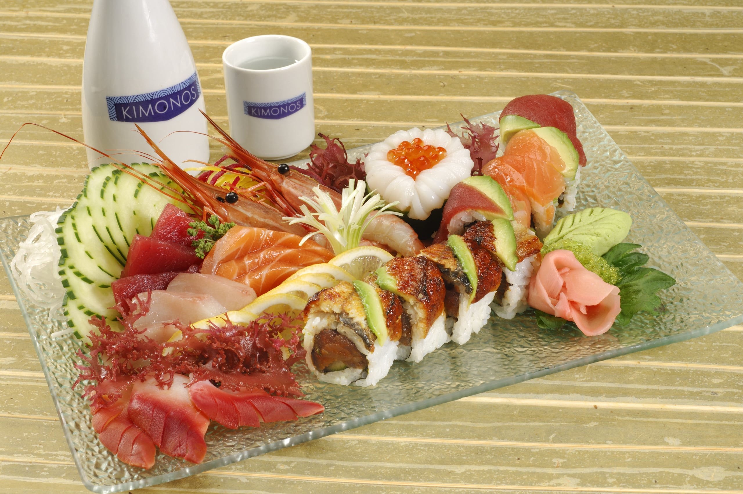 A Plate of Dragon Roll Sushi