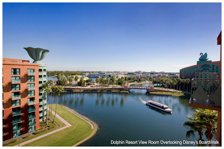 Dolphin Resort View from a Room Overlooking Disney's Boardwalk